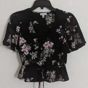 Floral Peplum Blouse Top